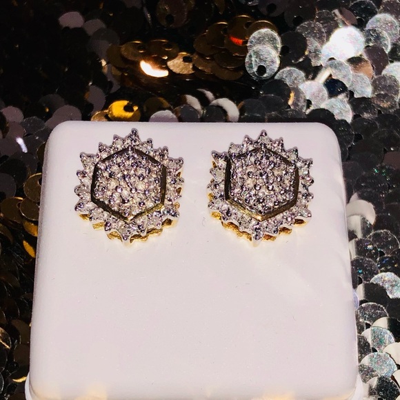 Beautiful Round Big Diamond Earrings WOW Huge Sale - Picture 5 of 10